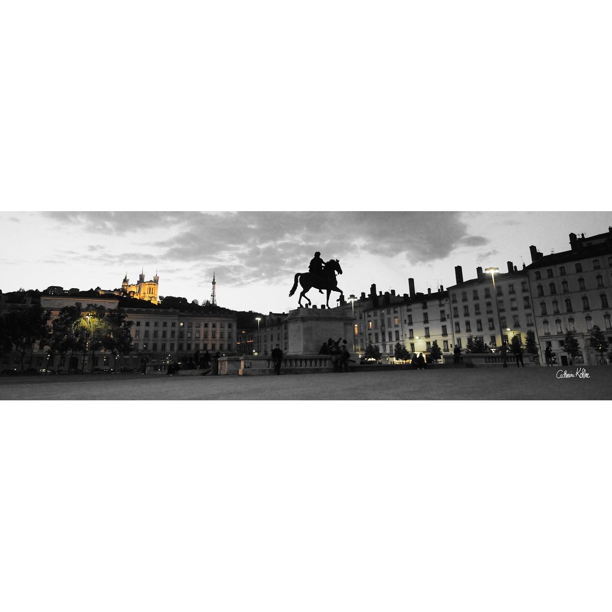 Tableau sur toile place Bellecour Lyon 30x97 cm