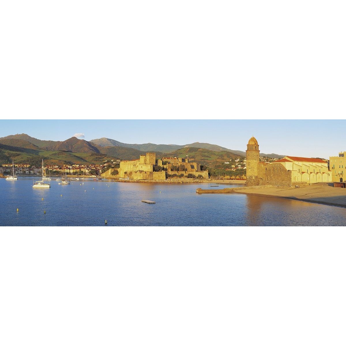 Tableau sur toile fortification Collioure 30x97 cm