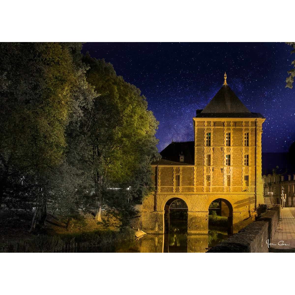 Tableau sur verre musée Rimbaud Sedan de nuit 45x65 cm