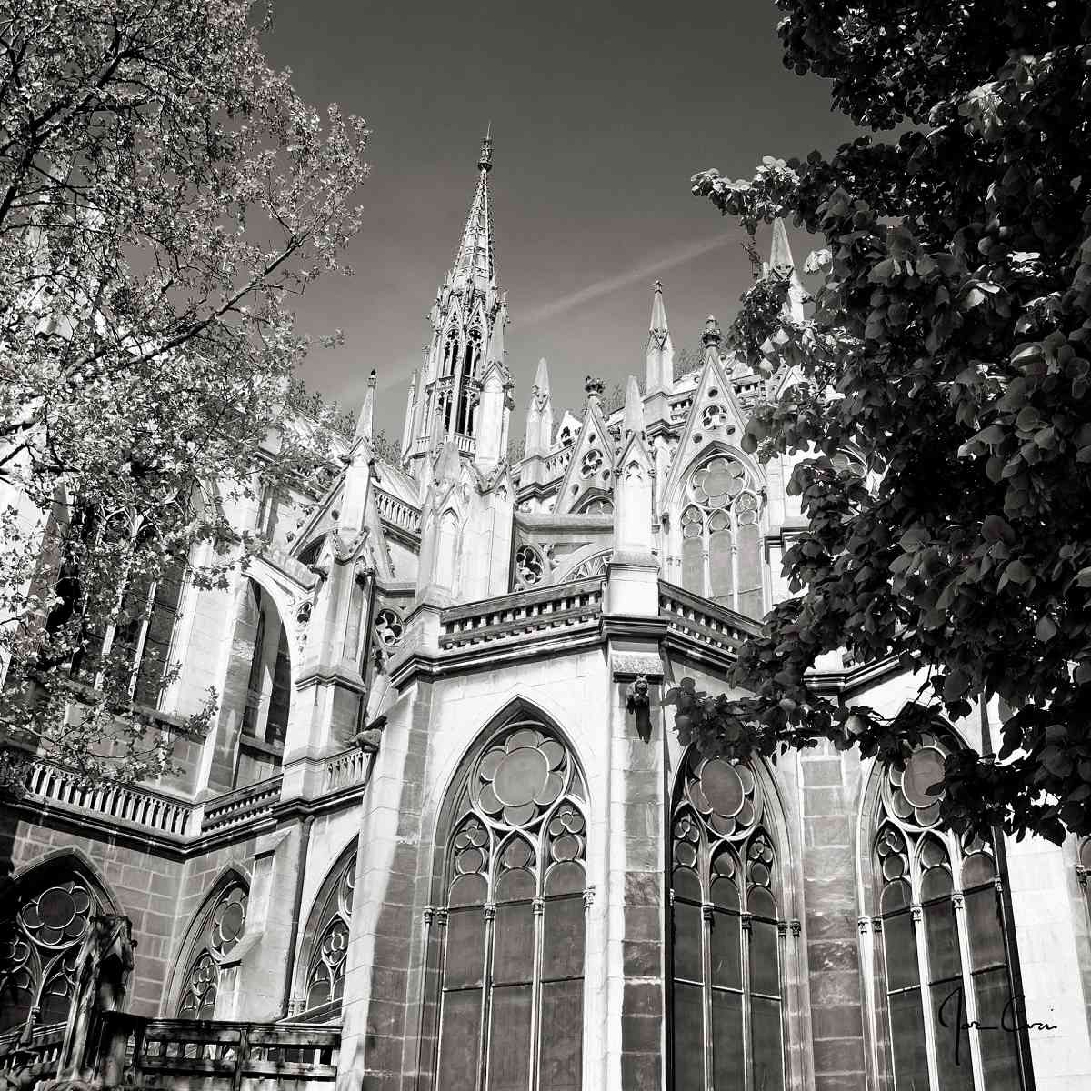 Tableau sur verre synthétique basilique Saint-Epvre de Nancy 90x90 cm