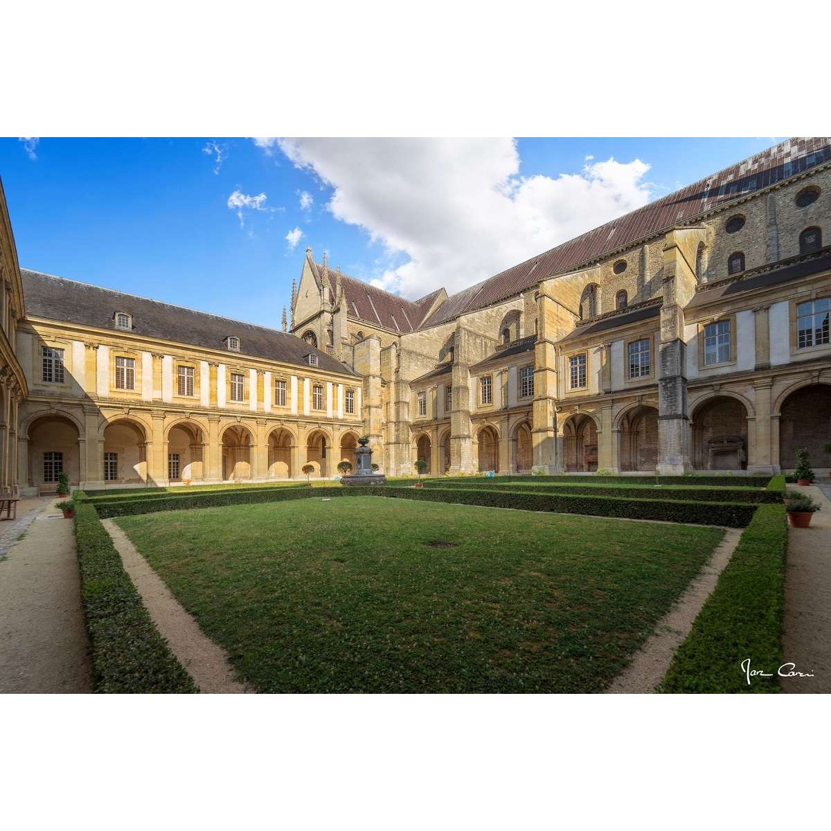 Tableau sur toile cour Abbaye Saint-Rémi de Reims 45x65 cm