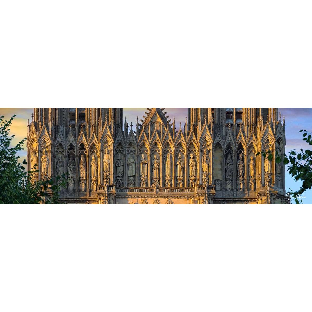Tableau sur toile façade cathédrale de Reims 30x97 cm Tableau sur toile façade cathédrale de Reims 30x97 cm