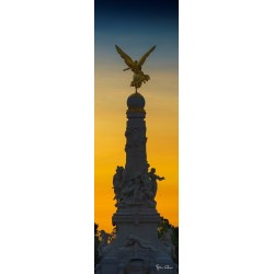 Tableau sur toile colonne victoire de Reims au crépuscule 30x97 cm