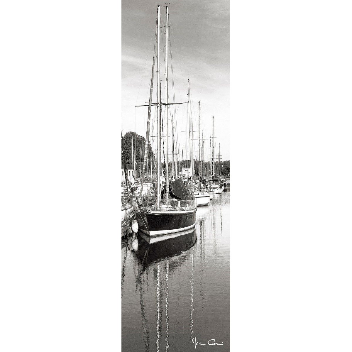 Tableau sur toile port de plaisance de Caen 30x97 cm