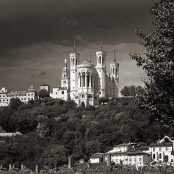 Tableau sur verre Notre-Dame de Fourvière 45x45 cm