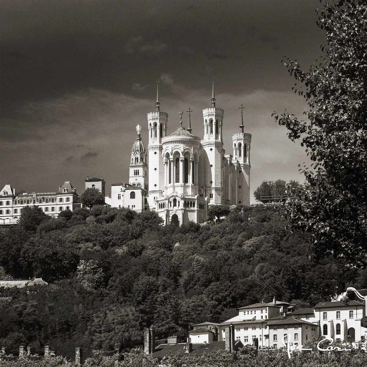 Tableau sur verre Notre-Dame de Fourvière 45x45 cm