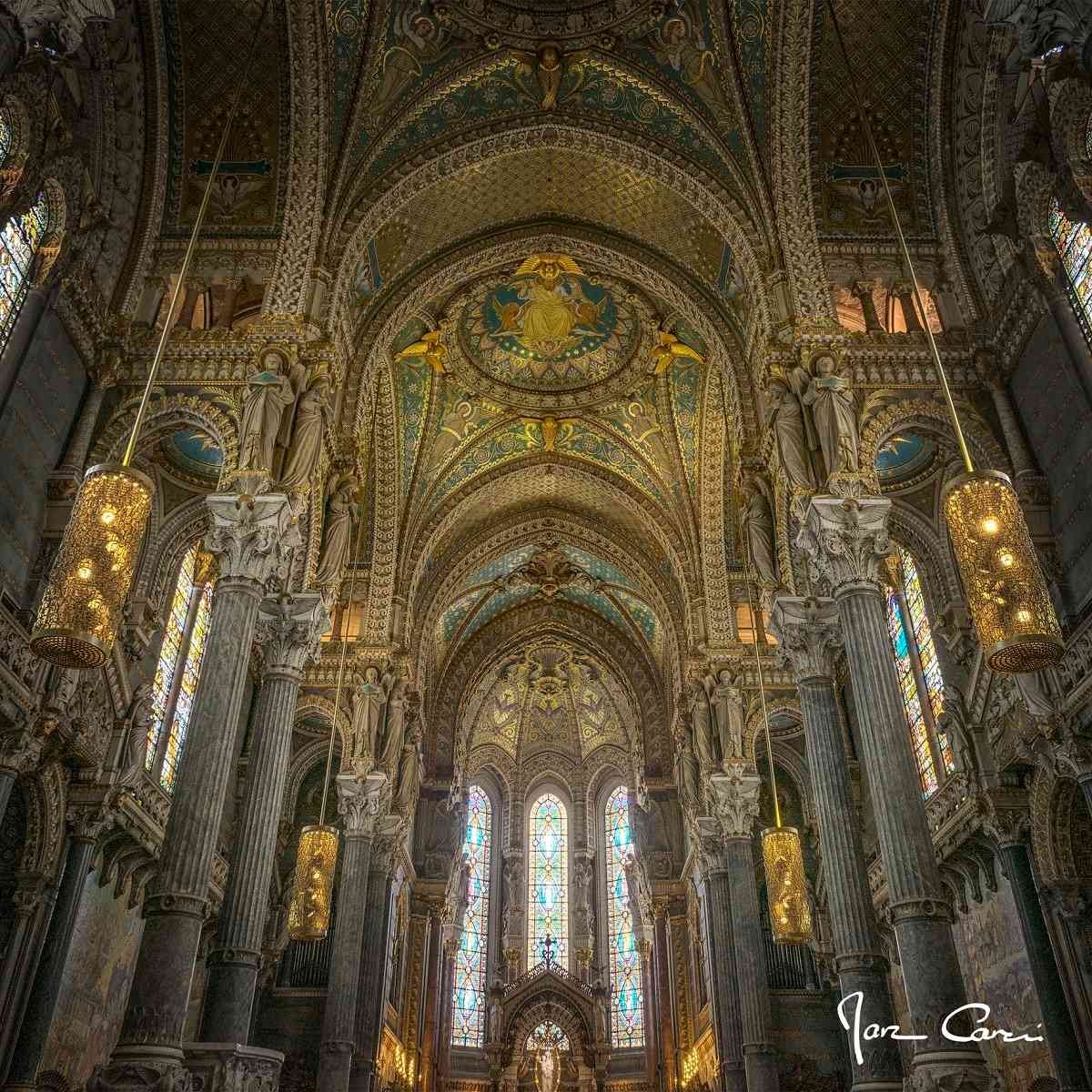 Tableau sur verre Notre-Dame de Fourvière 45x45 cm Tableau sur verre Notre-Dame de Fourvière 45x45 cm