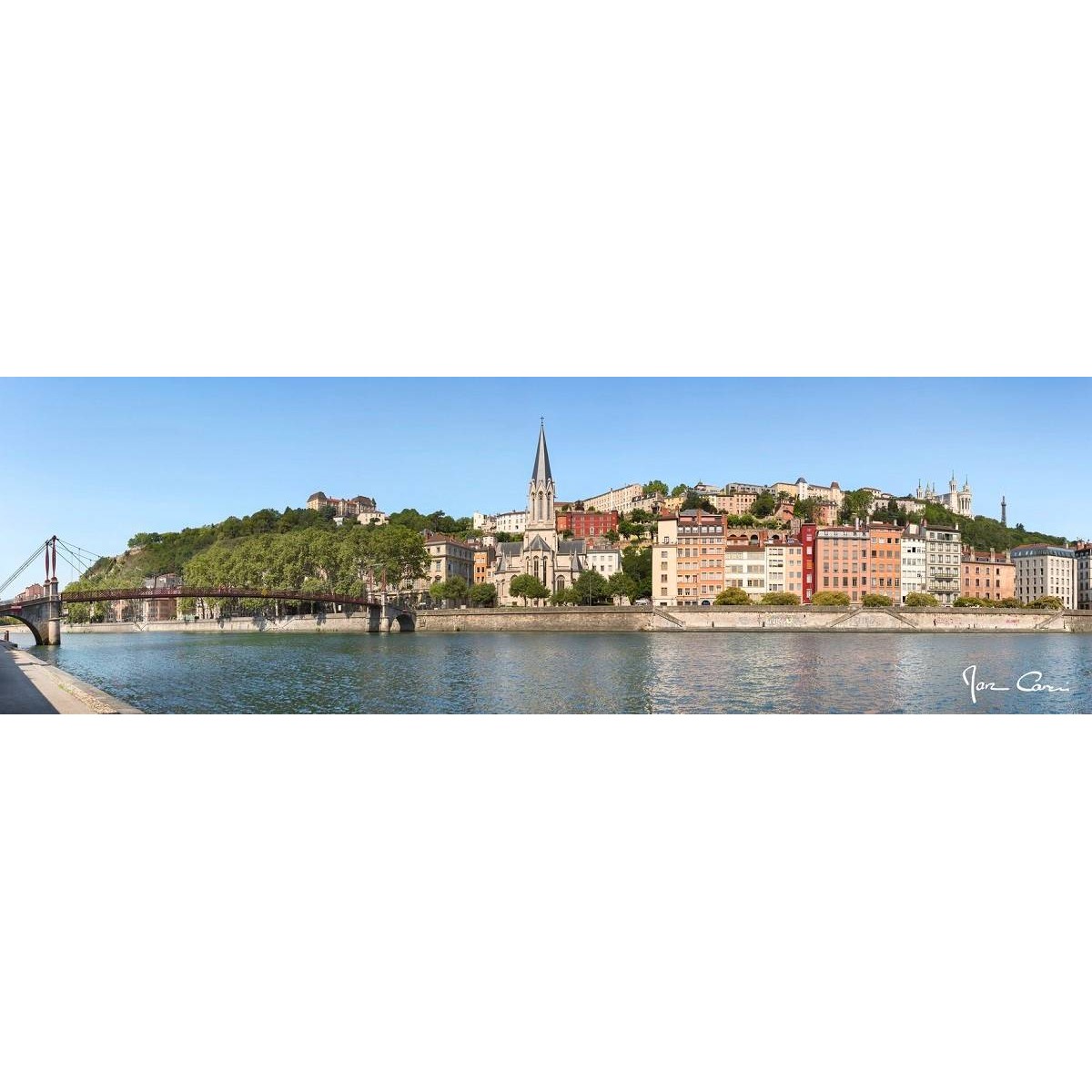 Tableau sur toile passerelle Saint-Georges à Lyon 30x97 cm