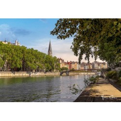 Tableau sur toile passerelle Saint-Georges à Lyon 45x65 cm