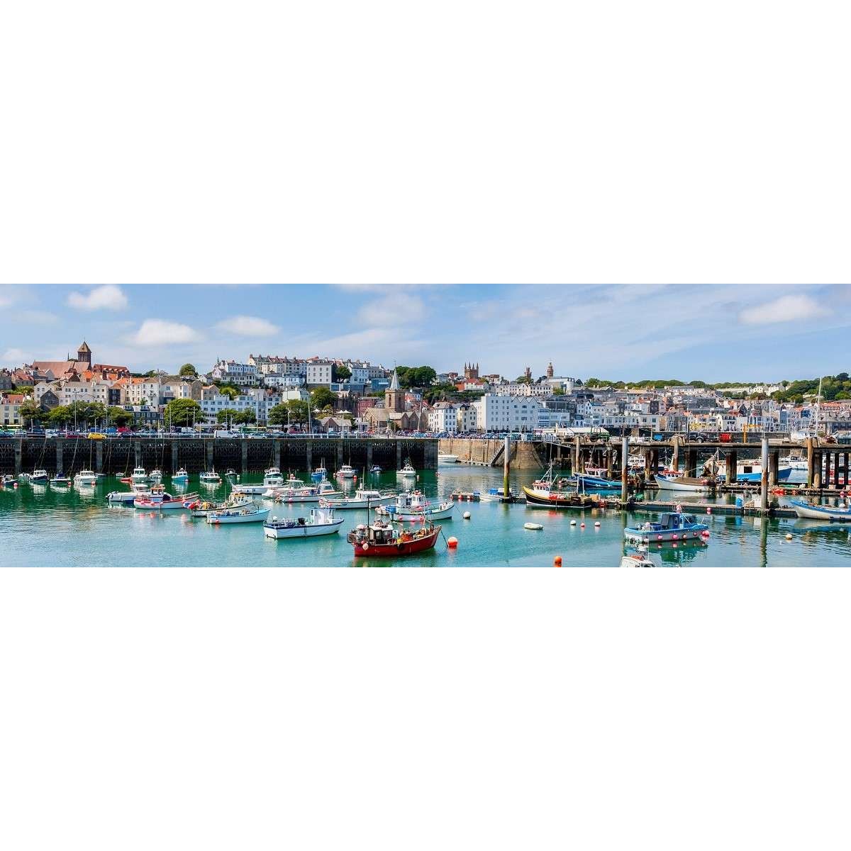 Tableau sur toile port de Guernesey 30x97 cm Tableau sur toile port de Guernesey 30x97 cm