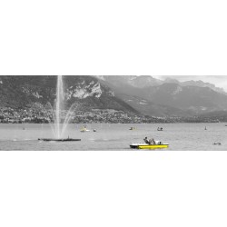 Tableau sur toile pédalos sur lac d'Annecy