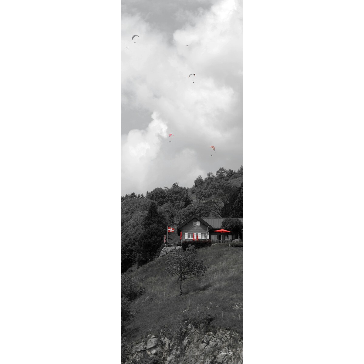 Tableau sur toile parapentes Col Forclaz Tableau sur toile parapentes Col Forclaz
