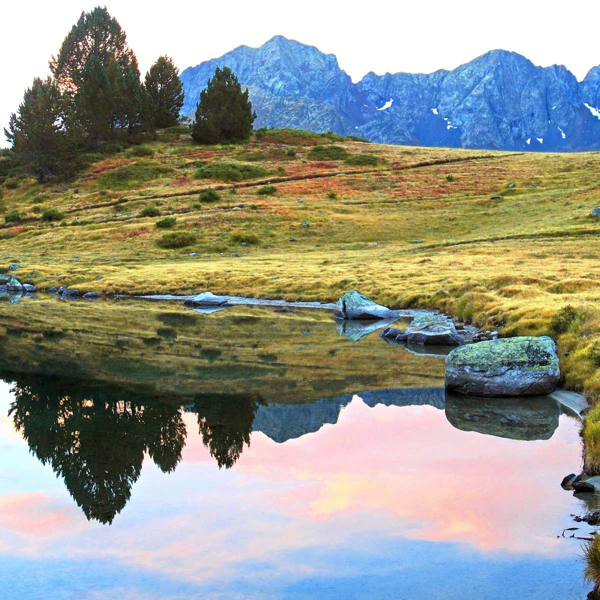Tableau sur toile lac Pyrénées Tableau sur toile lac Pyrénées