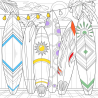 Tableau sur toile à colorier planches surf 30x30 cm | Photoexpression