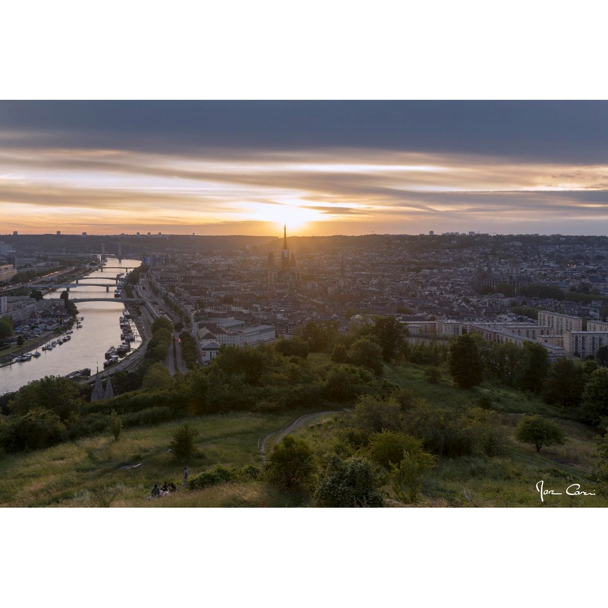 Tableau mural crépuscule Rouen