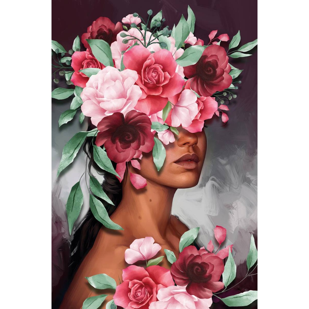 Tableau mural buste de fleurs Tableau mural buste de fleurs