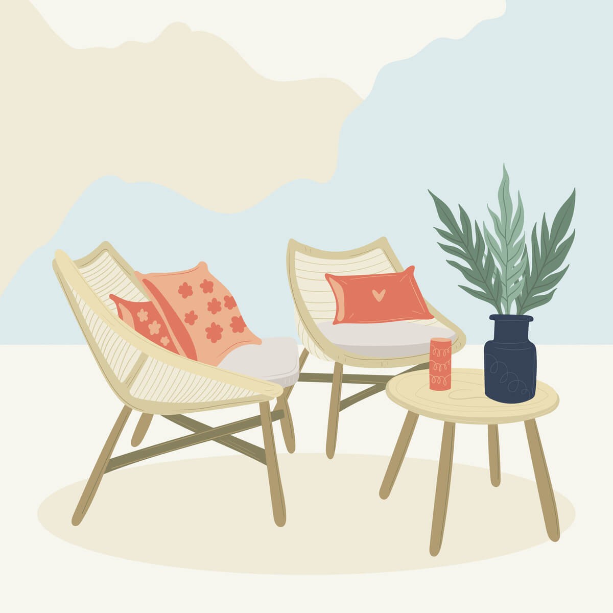 Tableau mural chaise et jardin Tableau mural chaise et jardin