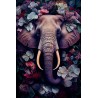 Tableau mural éléphant fleuri