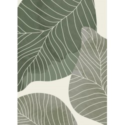 Tableau mural feuilles vertes