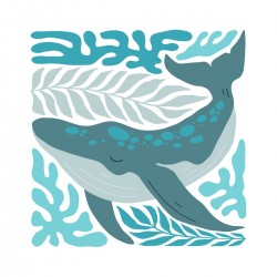 Tableau mural illustration baleine
