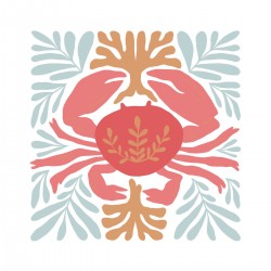 Tableau mural illustration crabe
