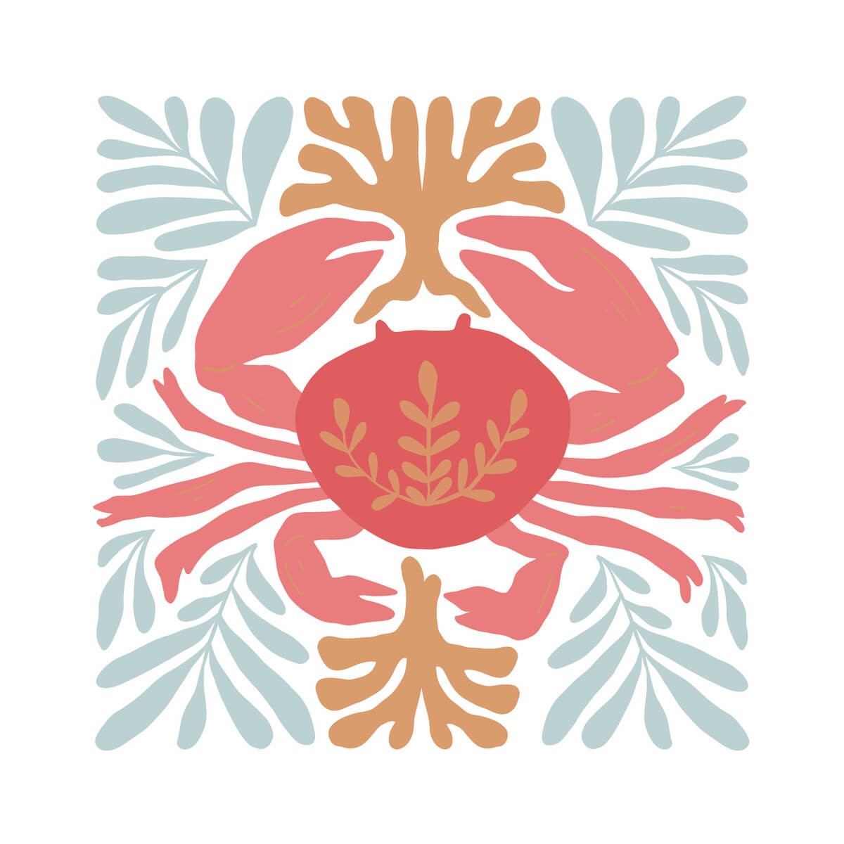 Tableau mural illustration crabe Tableau mural illustration crabe