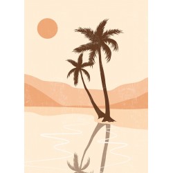 Tableau mural illustration palmiers