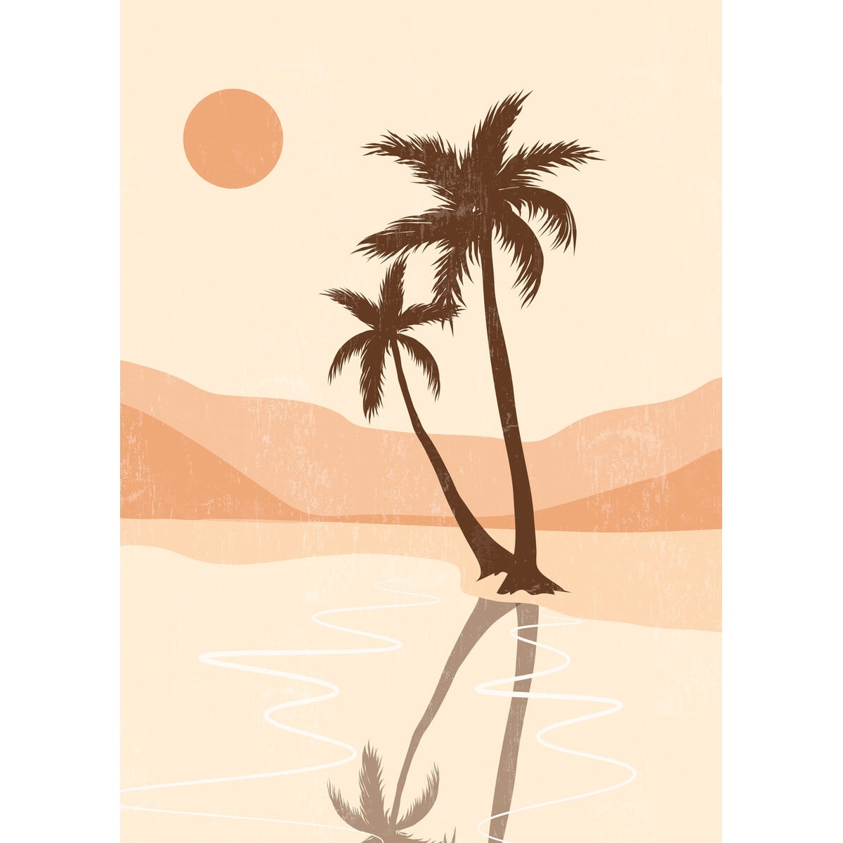 Tableau mural illustration palmiers