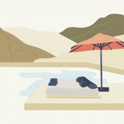 Tableau mural piscine d'été