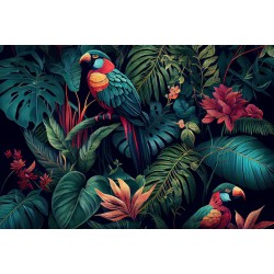 Tableau mural perroquets