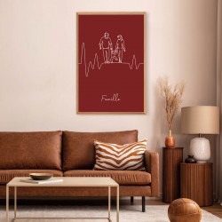 Tableau mural encadré battement famille 65x97 cm ambiance