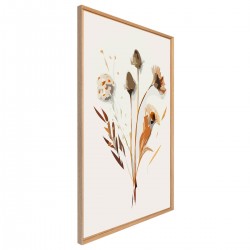 Tableau mural encadré fleurs réels 65x97 cm biais