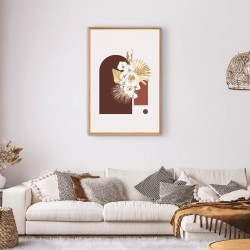 Tableau mural encadré illustration fleurie 65x97 cm ambiance