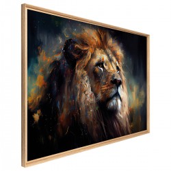 Tableau mural encadré lion 65x97 cm biais