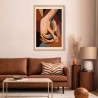 Tableau mural encadré mains enlacées 65x97 cm ambiance