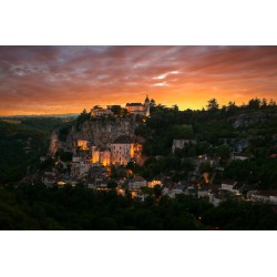 Tableau mural Rocamadour de nuit