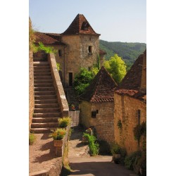 Tableau mural village vallée du célé