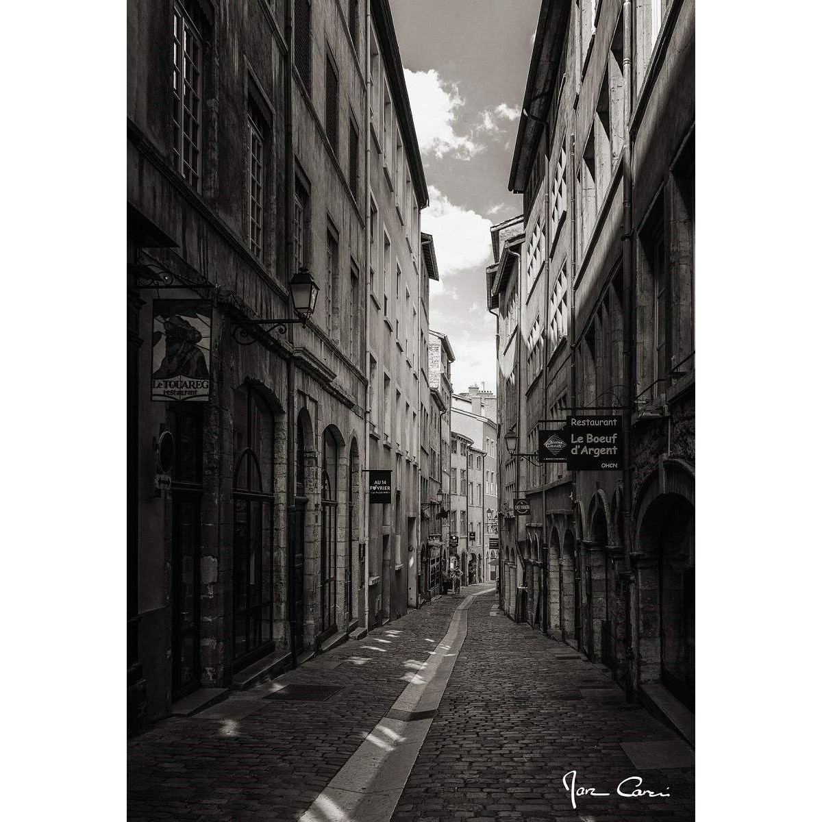 Tableau sur verre vieux Lyon noir et blanc 45x65 cm Tableau sur verre vieux Lyon noir et blanc 45x65 cm