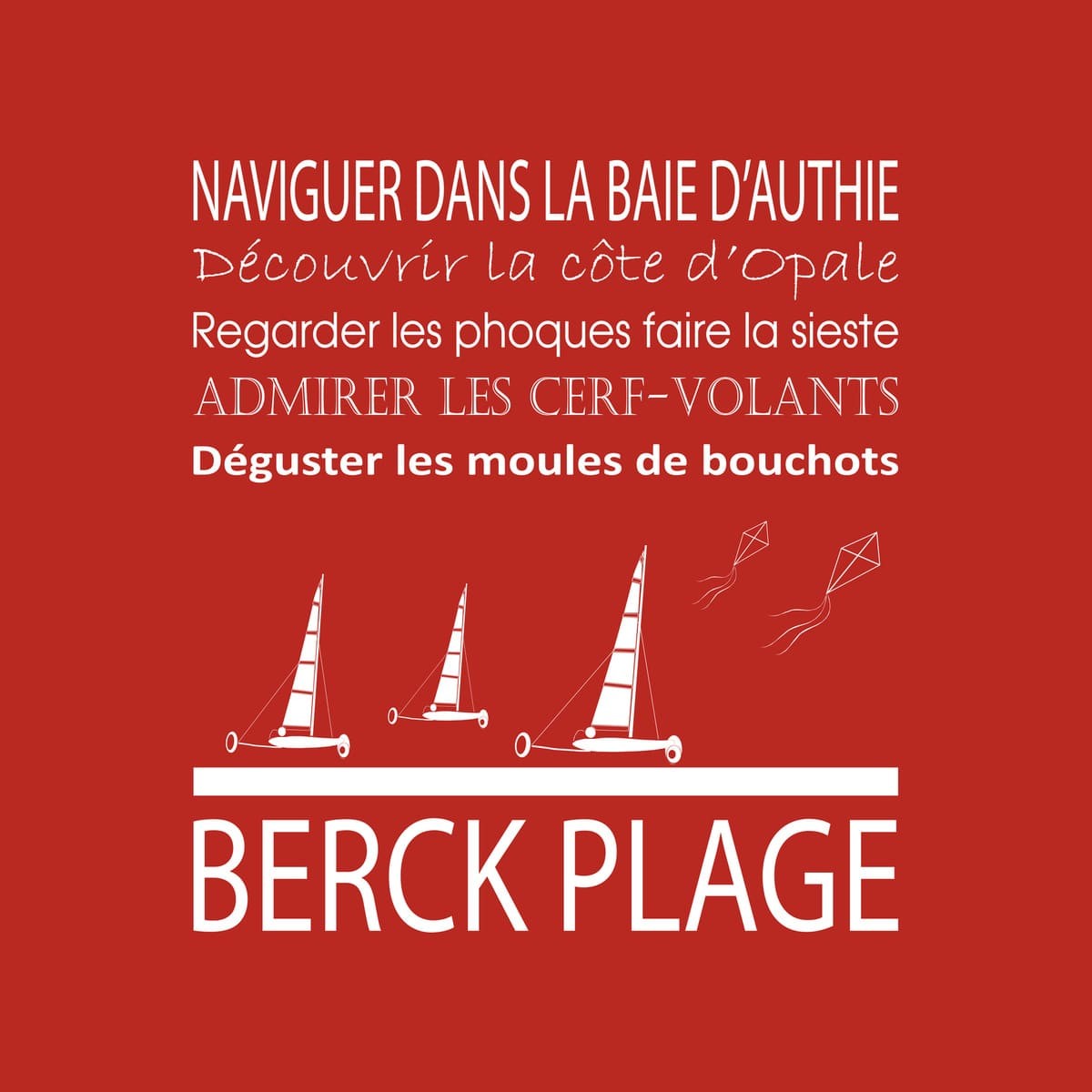 Tableau sur toile Berck plage rouge 30x30 cm Tableau sur toile Berck plage rouge 30x30 cm