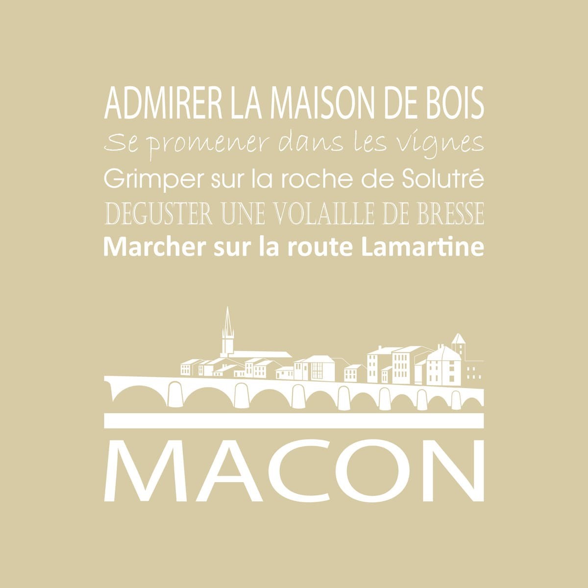 Tableau sur toile Mâcon beige 30x30 cm Tableau sur toile Mâcon beige 30x30 cm