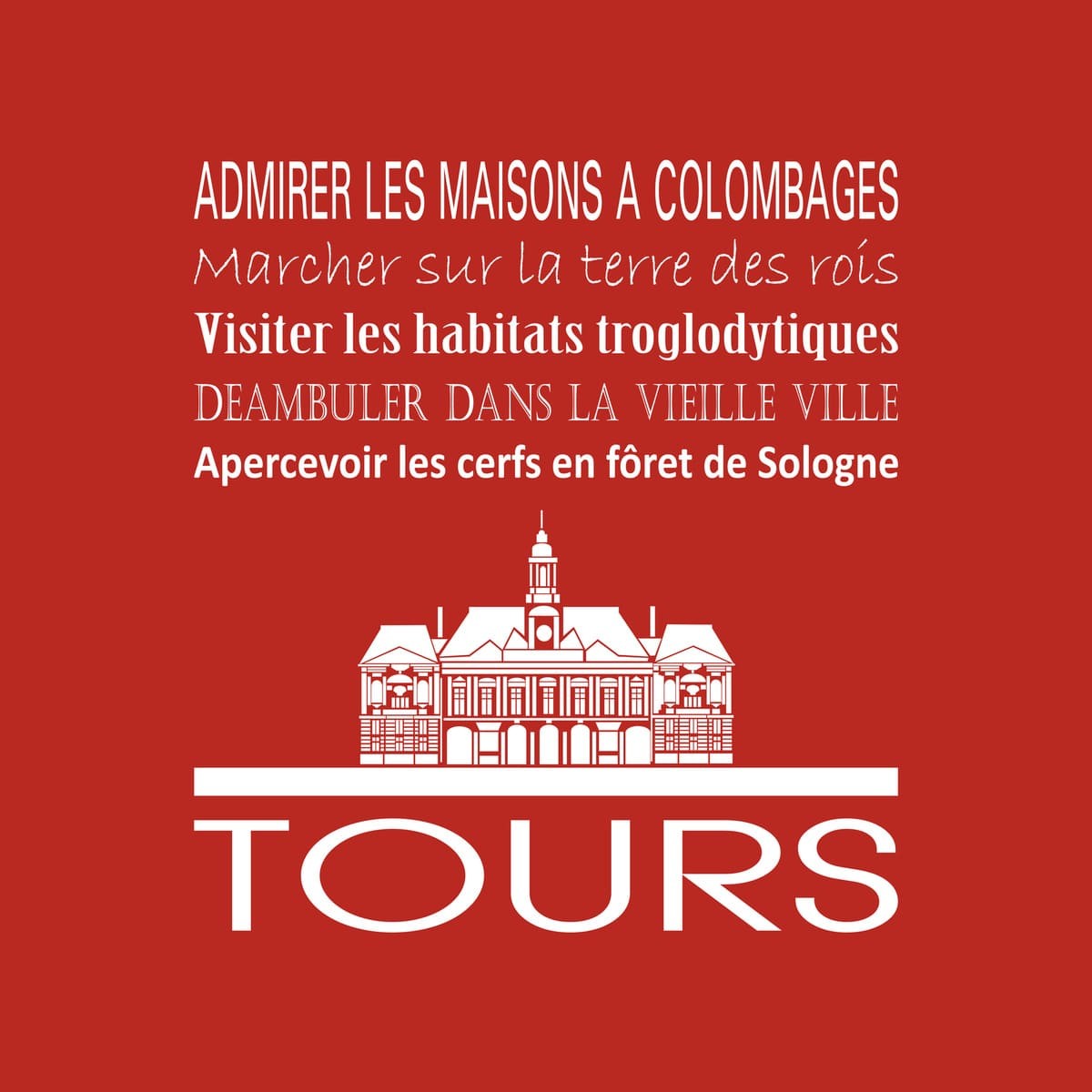 Tableau sur toile Tours rouge 30x30 cm