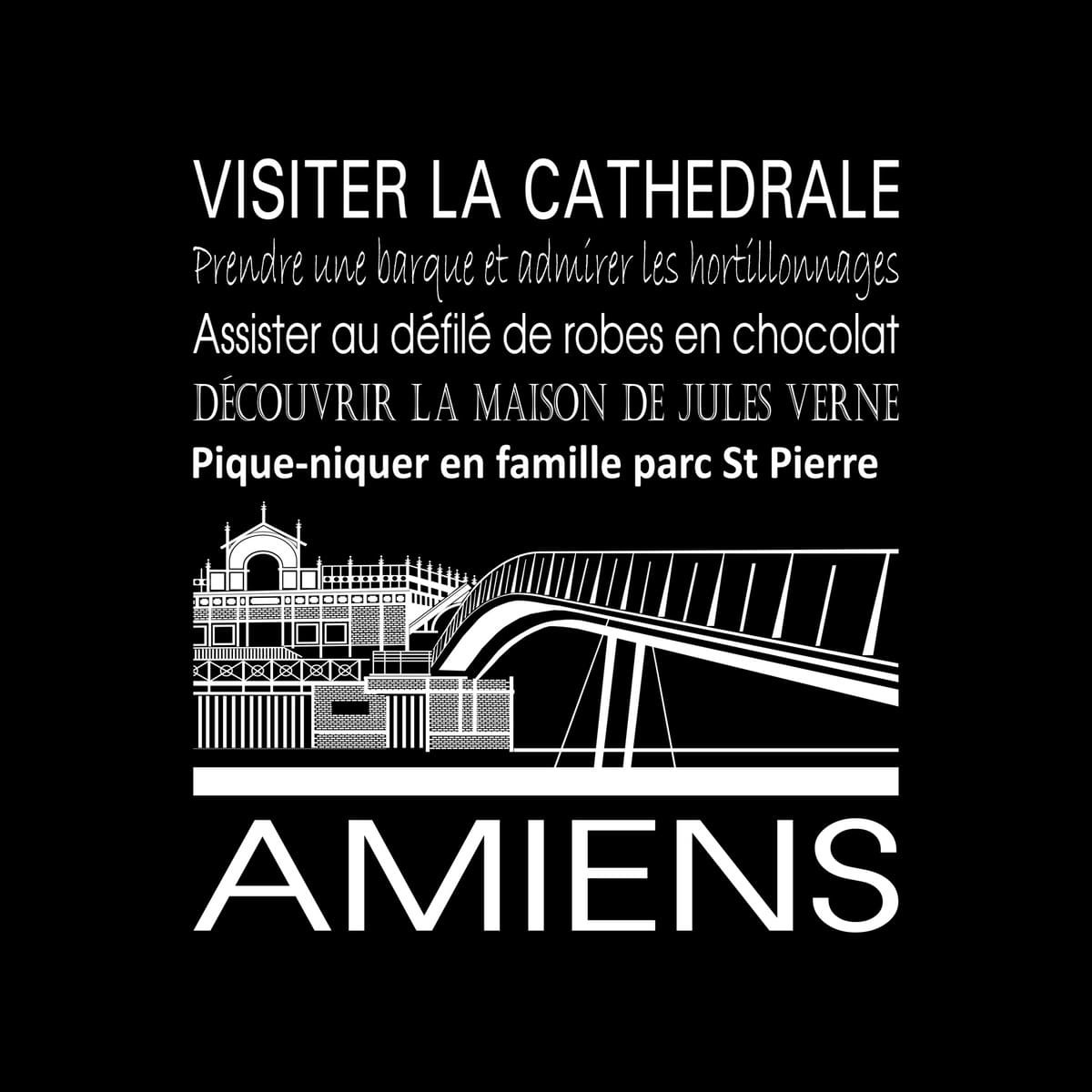 Tableau sur toile Amiens noir 30x30 cm Tableau sur toile Amiens noir 30x30 cm
