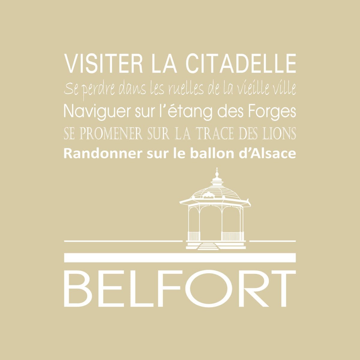 Tableau sur toile Belfort beige 30x30 cm Tableau sur toile Belfort beige 30x30 cm