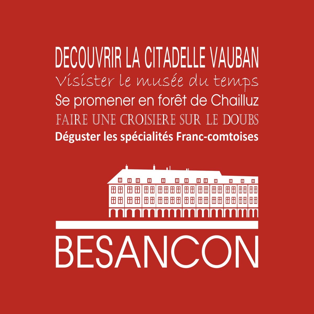 Tableau sur toile Besançon rouge 30x30 cm Tableau sur toile Besançon rouge 30x30 cm