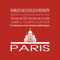 Tableau sur toile Paris Sacré Cœur rouge 30x30 cm