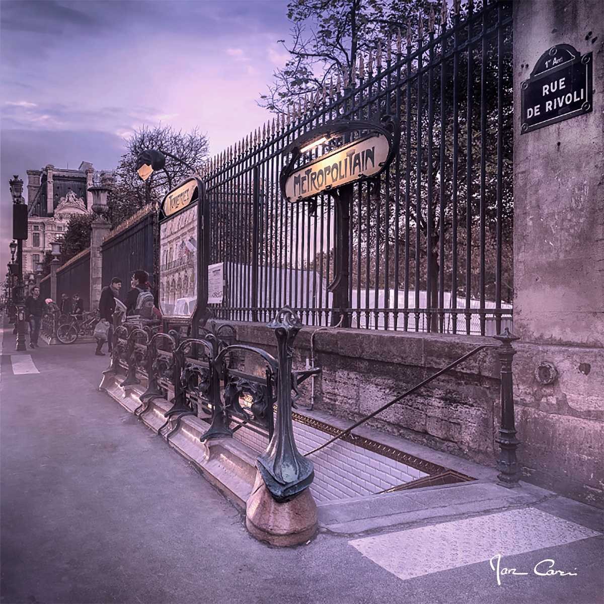 Tableau sur verre rue de Rivoli Paris 45x45 cm Tableau sur verre rue de Rivoli Paris 45x45 cm