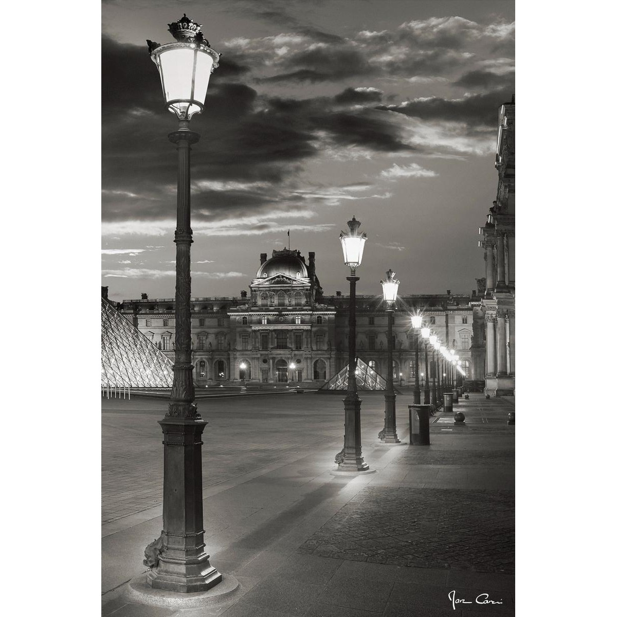 Tableau sur verre le Louvre de nuit 45x65 cm Tableau sur verre le Louvre de nuit 45x65 cm