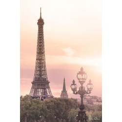 Tableau sur verre synthétique Tour Eiffel 65x97 cm