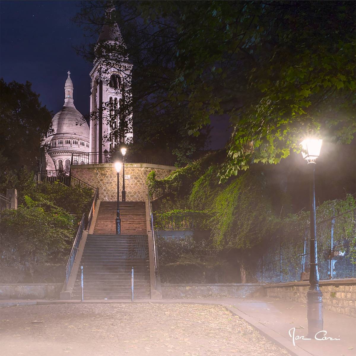 Tableau mural escalier Montmartre 45x45 cm