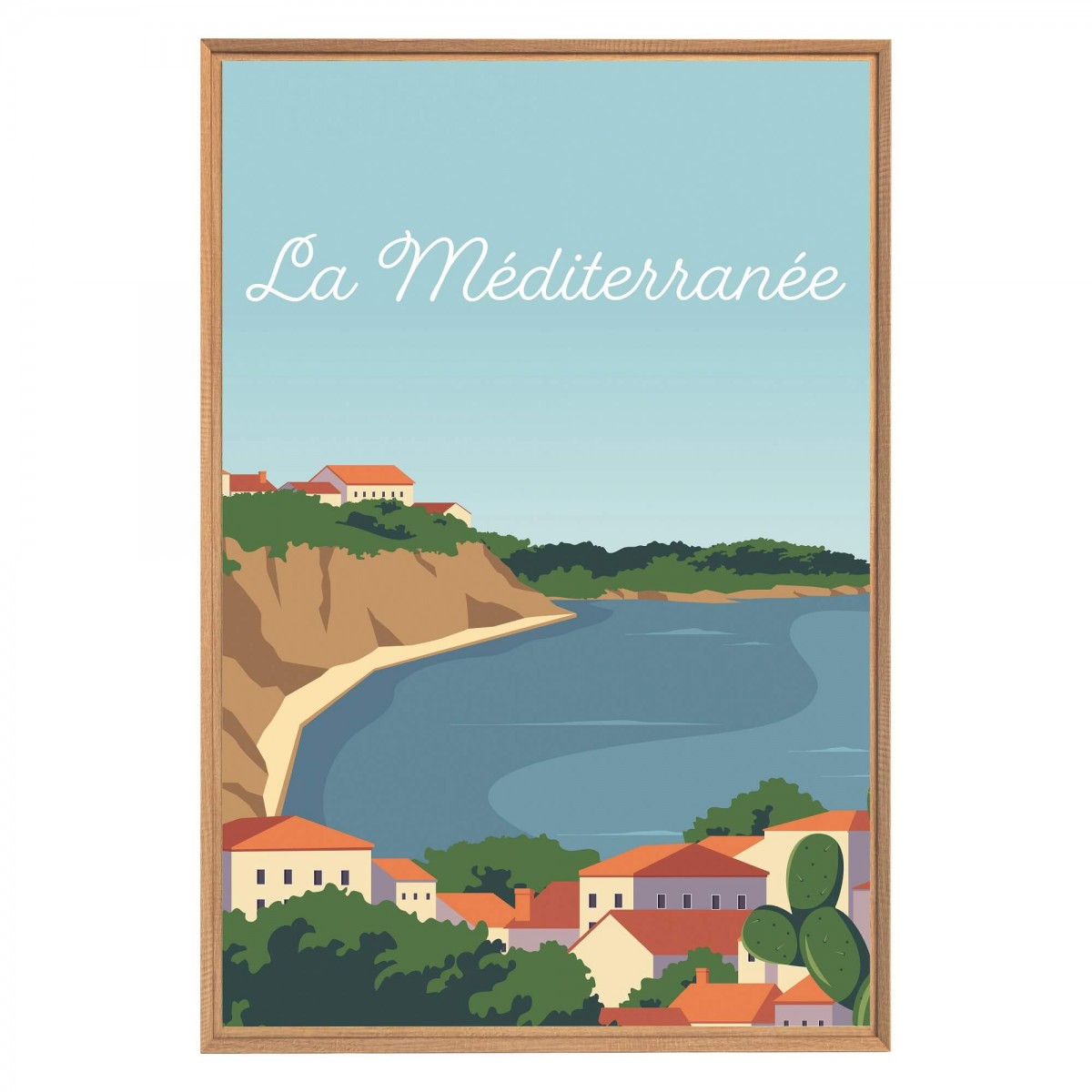 Tableau mural encadré la méditerranée 65x97 cm